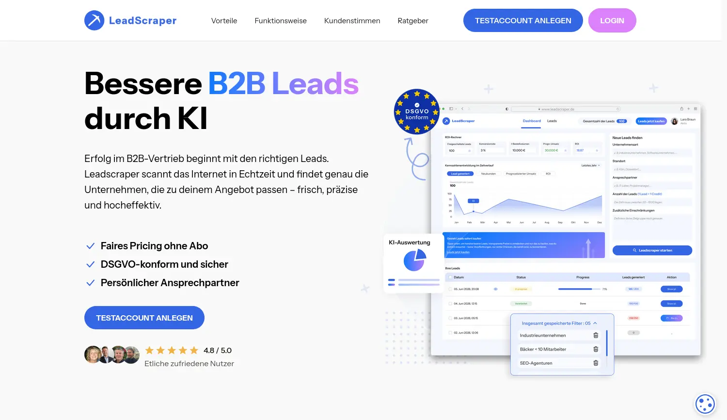 Website der Firma Leadscraper
