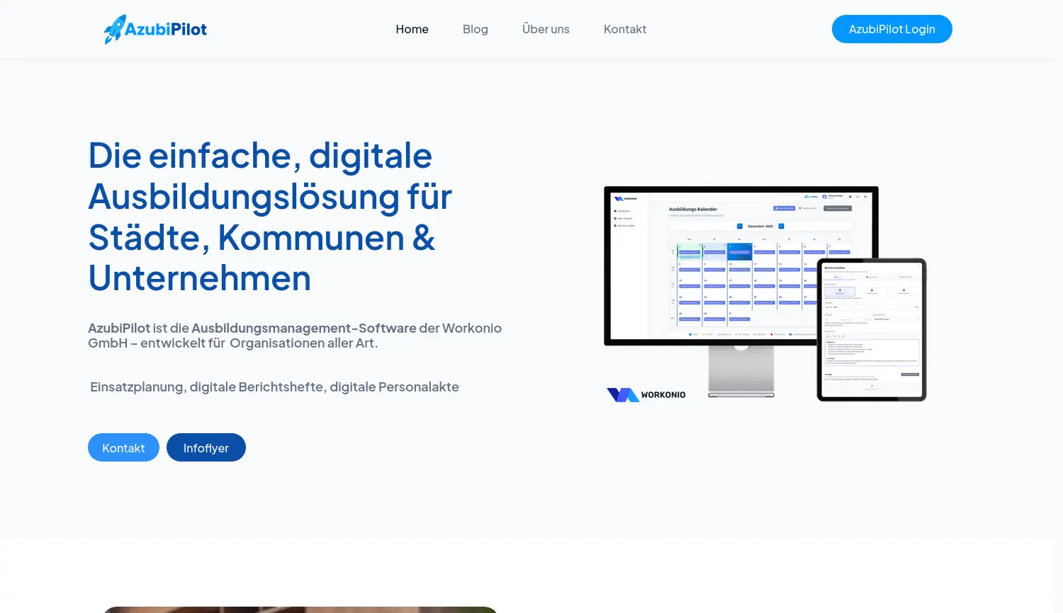 Website der Firma Workonio GmbH