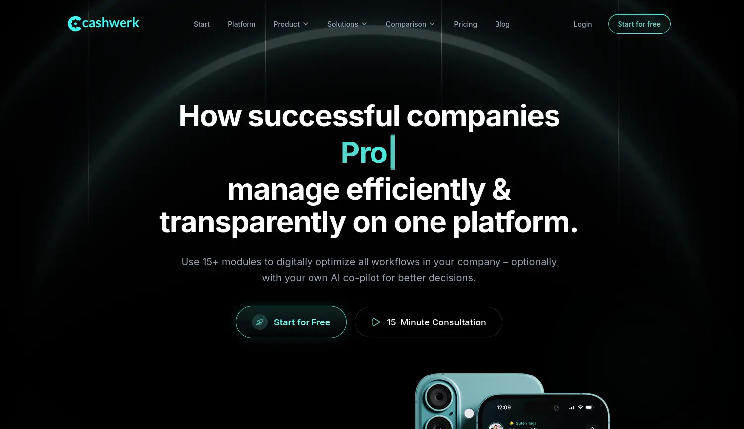 Website der Firma cashwerk GmbH