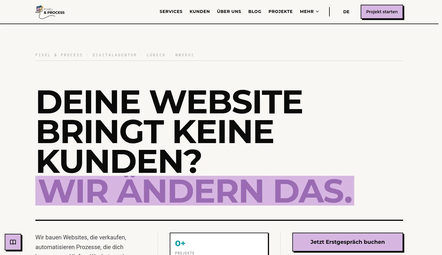Website der Firma Pixel & Process UG (haftungsbeschränkt)