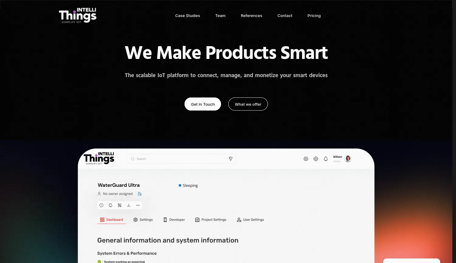 Website der Firma intelliThings