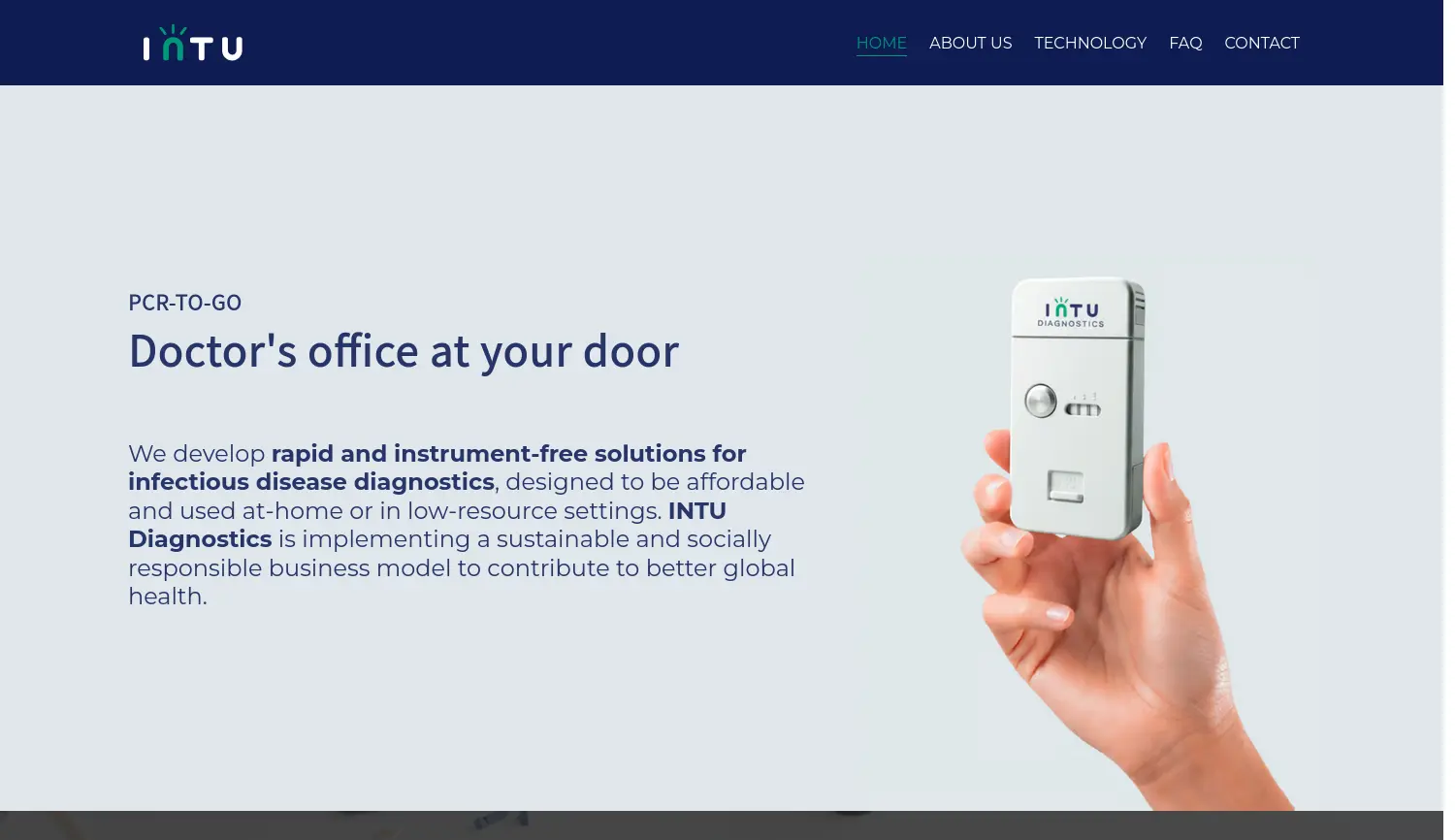 Website der Firma Intu Diagnostics GmbH