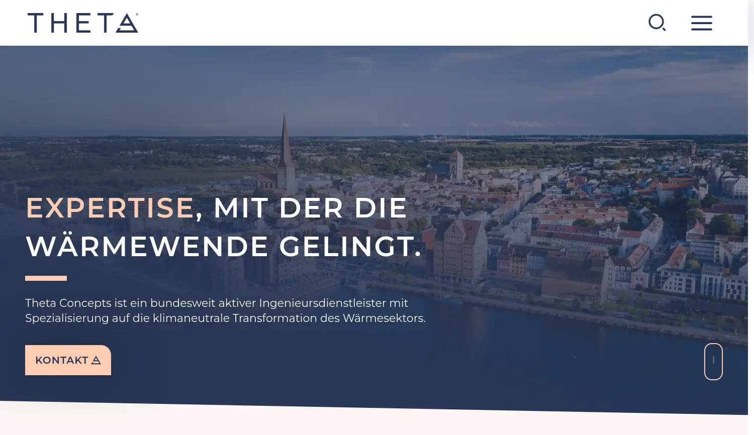 Website der Firma Theta Concepts