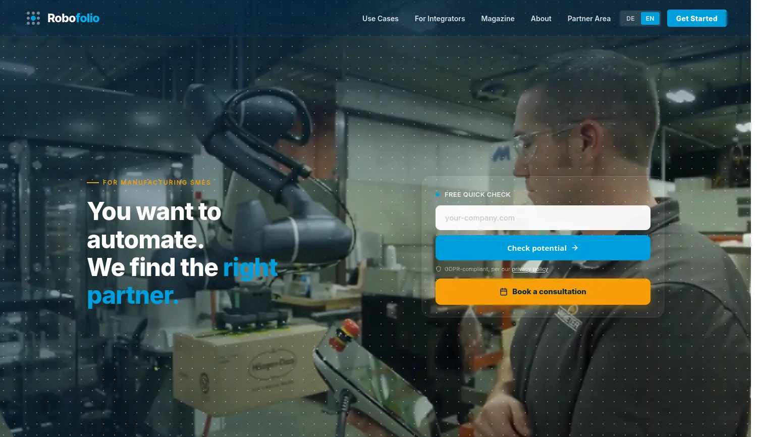 Website der Firma Robofolio