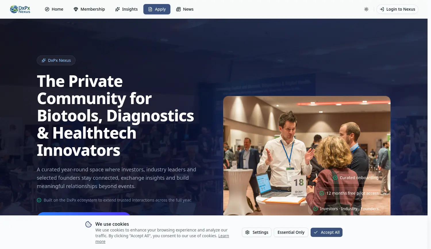 Website der Firma DxPx Nexus