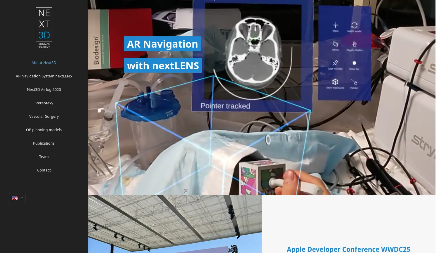 Website der Firma next3D GmbH