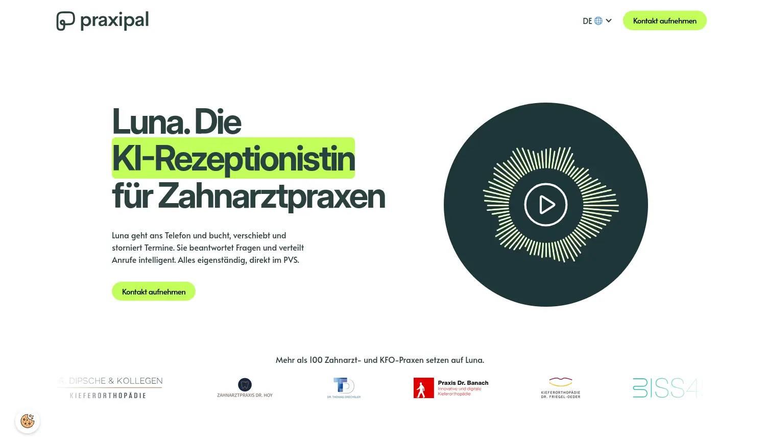 Website der Firma PraxiPal GmbH
