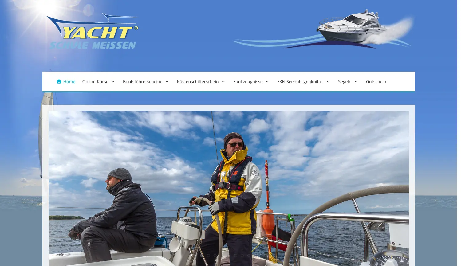 Website der Firma Yachtschule Meissen