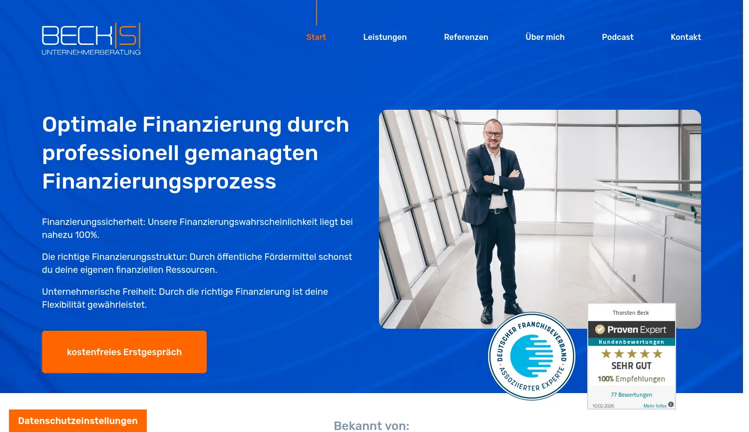 Website der Firma Thorsten Beck Beck[s] Unternehmerberatung