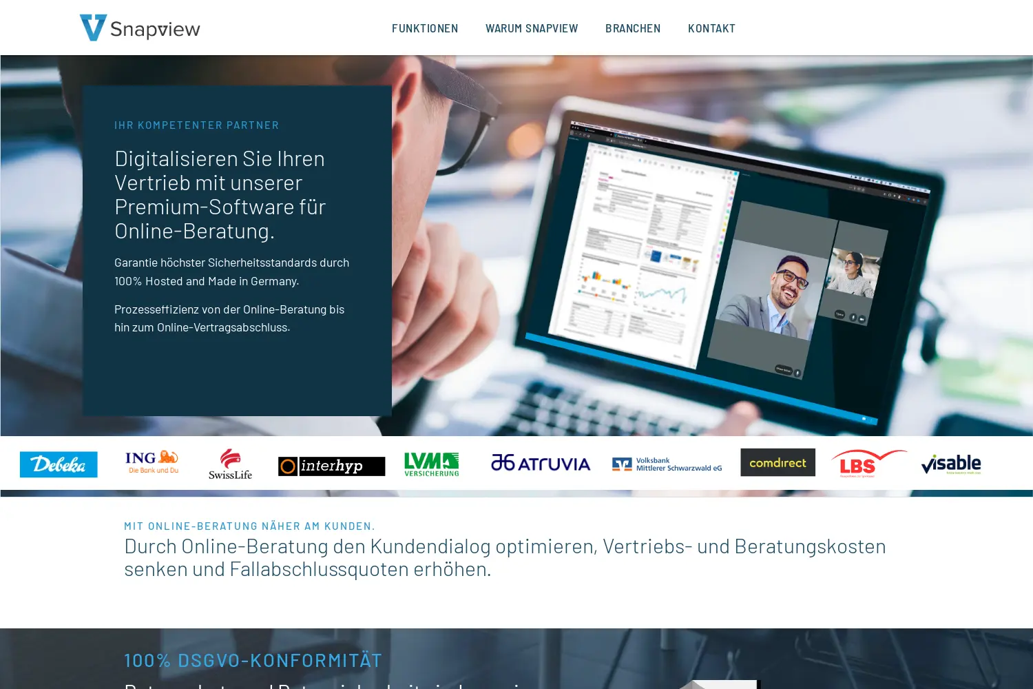 Website der Firma Snapview GmbH