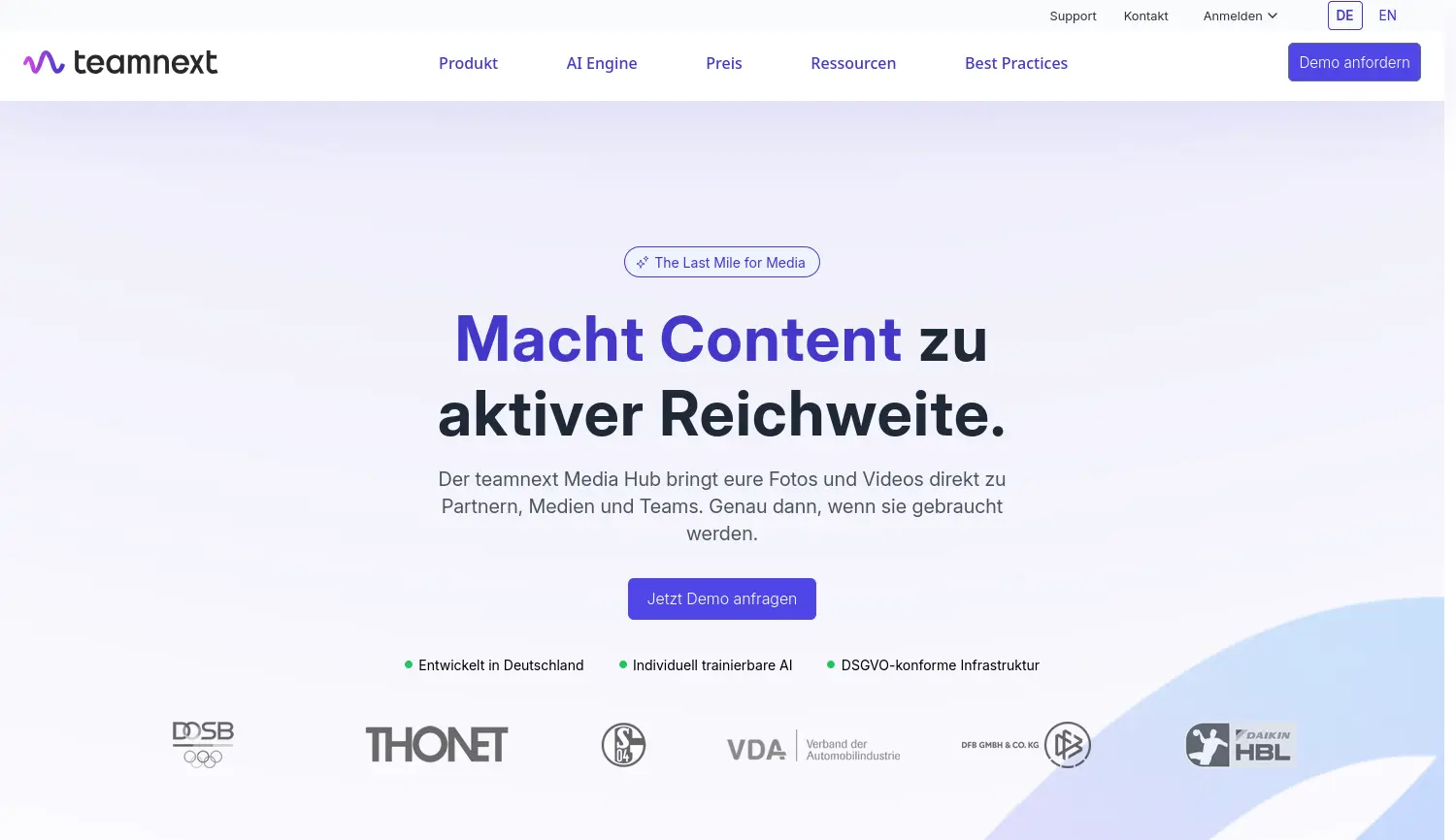 Website der Firma teamnext GmbH & Co. KG