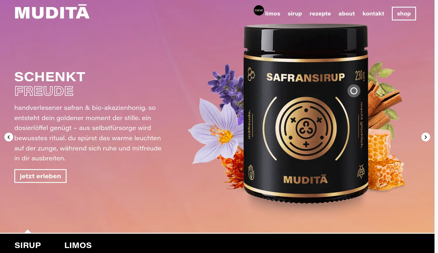 Website der Firma mudita GmbH