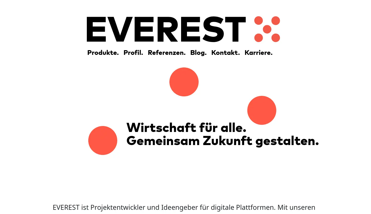 Website der Firma EVEREST GmbH