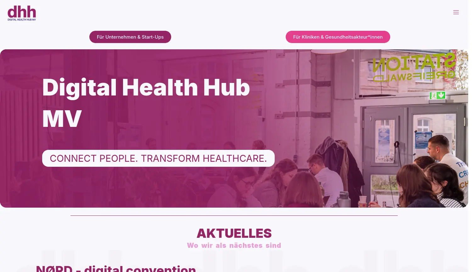 Website der Firma Universitätsmedizin Greifswald