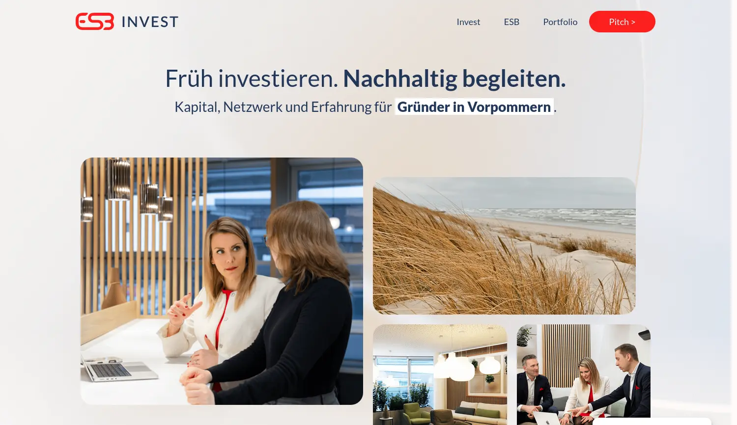 Website der Firma ESB Invest Vorpommern GmbH