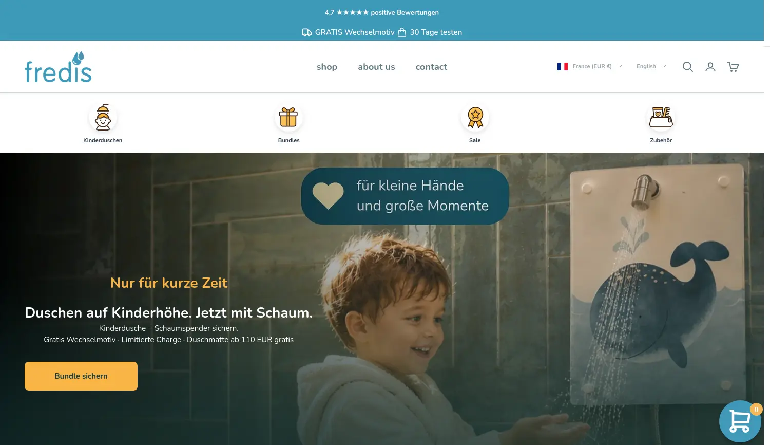Website der Firma fredis GmbH