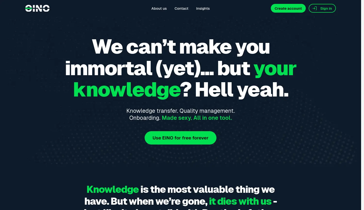 Website der Firma EINO
