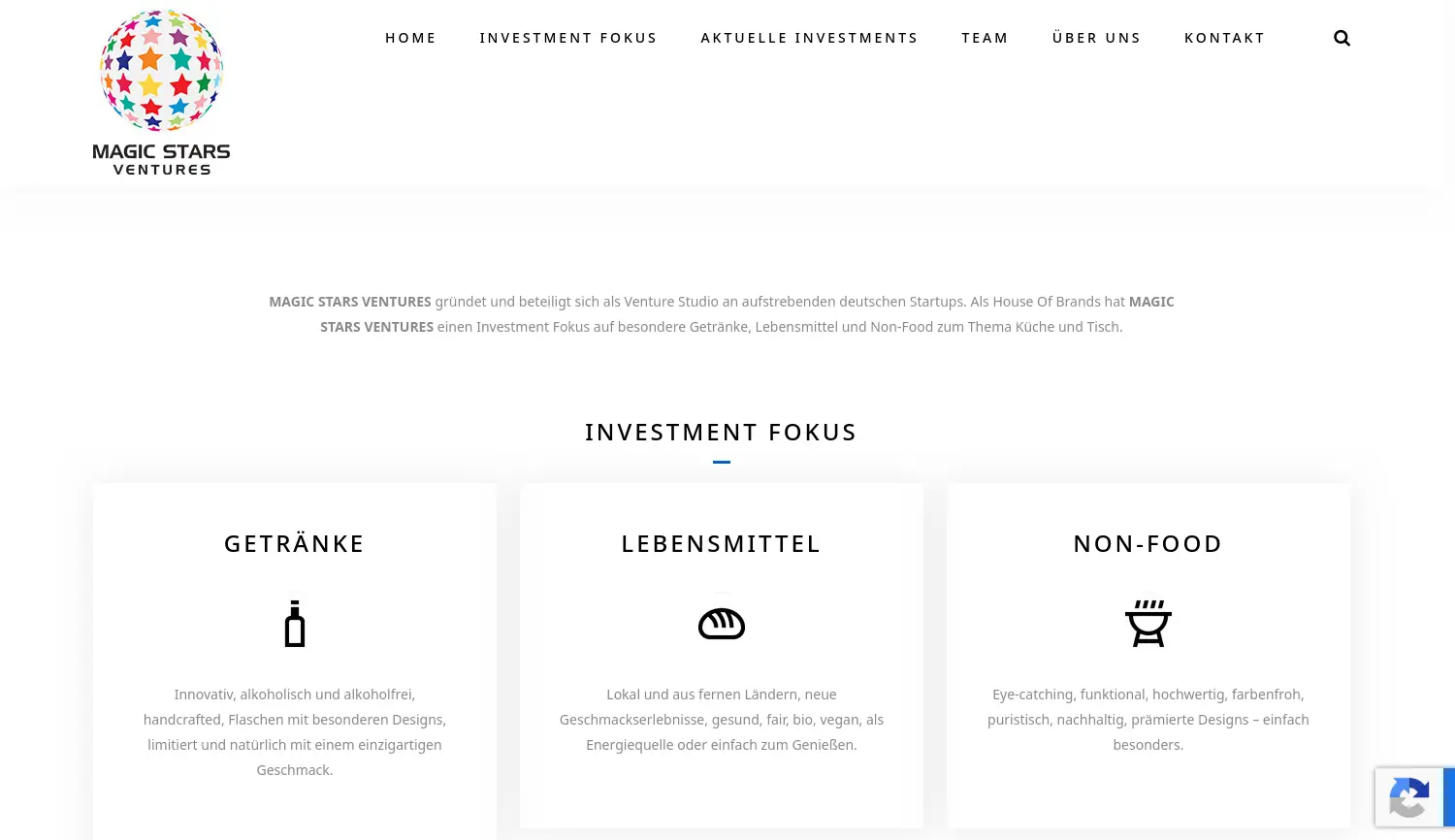 Website der Firma MAGIC STARS VENTURES UG (haftungsbeschränkt)