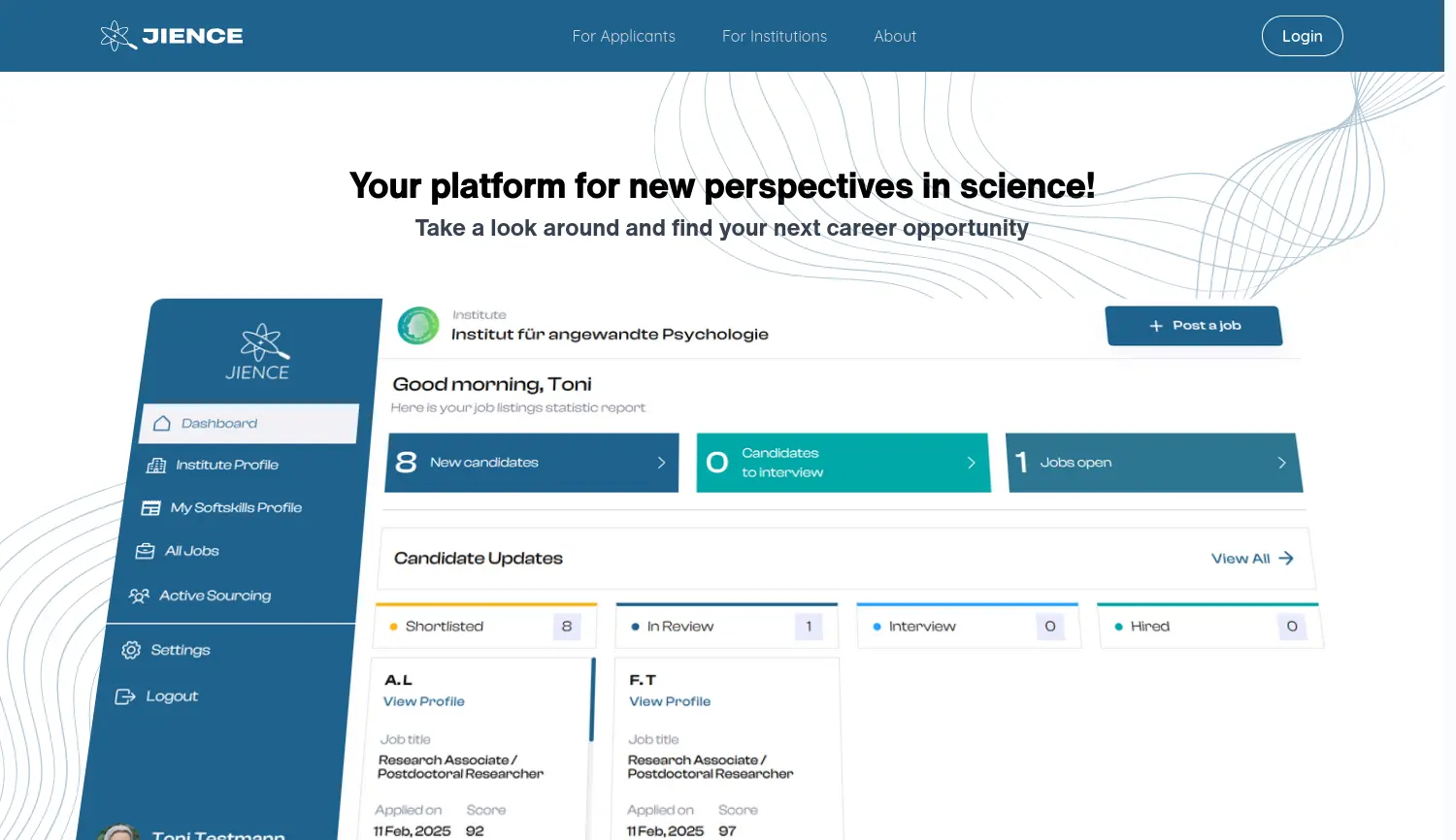 Website der Firma Jience
