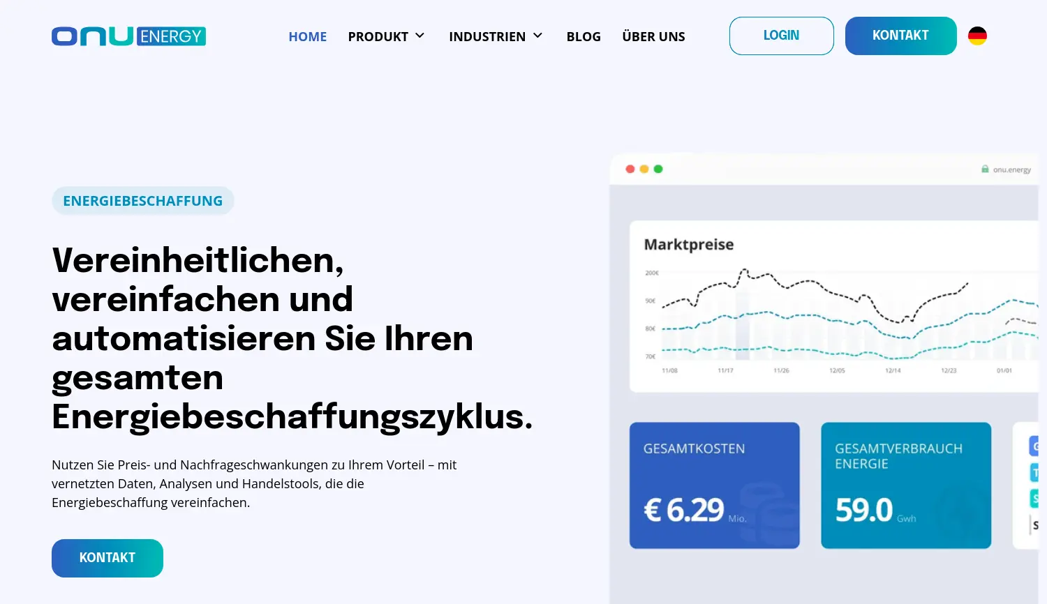 Website der Firma onu.energy GmbH