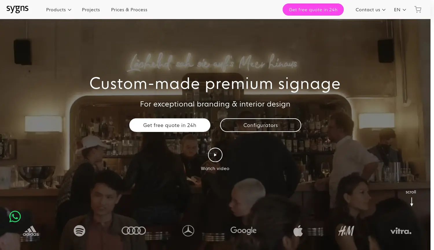 Website der Firma sygns GmbH