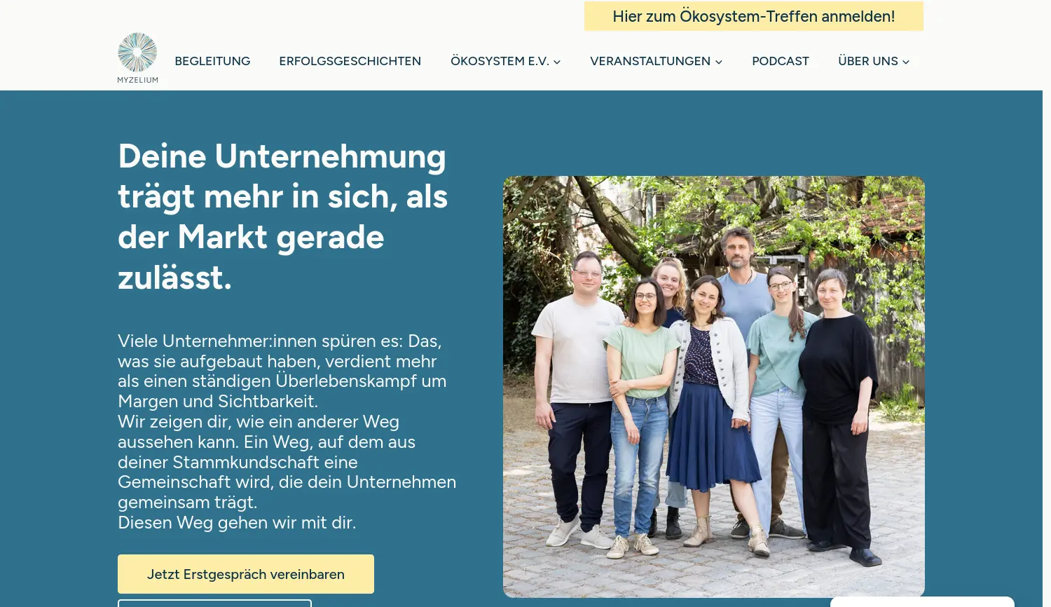 Website der Firma MYZELIUM UG (haftungsbeschränkt)