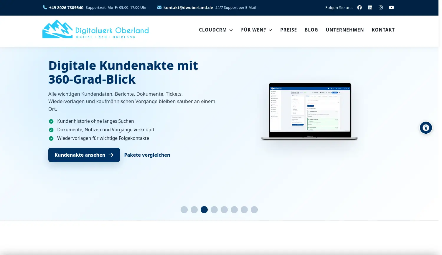 Website der Firma Digitalwerk Oberland (Inhaber: Alexander Paetzoldt)