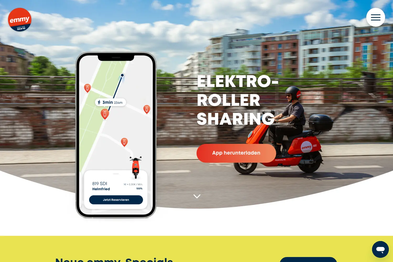Website der Firma Electric Mobility Concepts GmbH