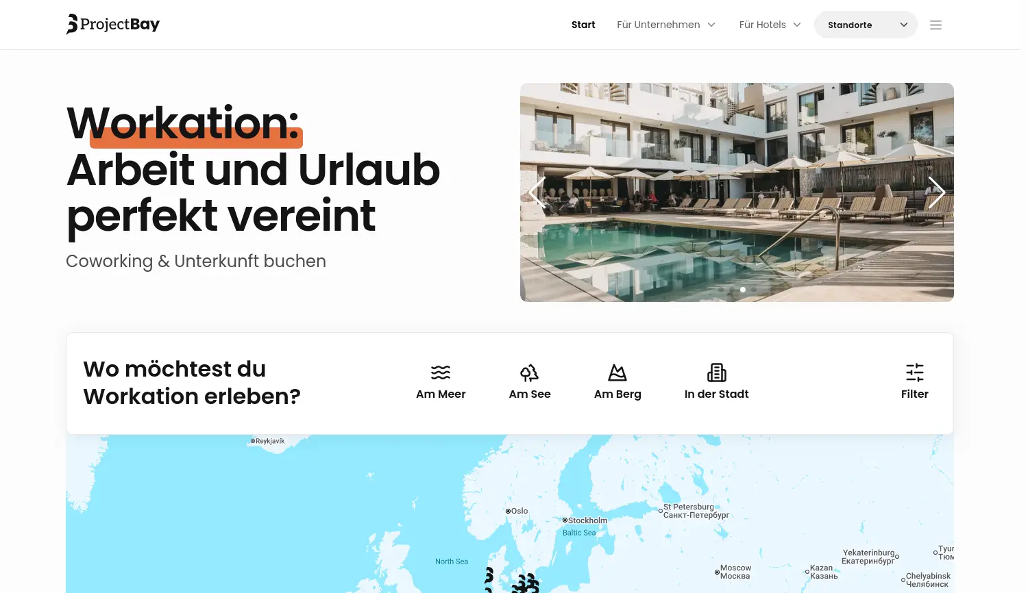 Website der Firma Project Bay GmbH