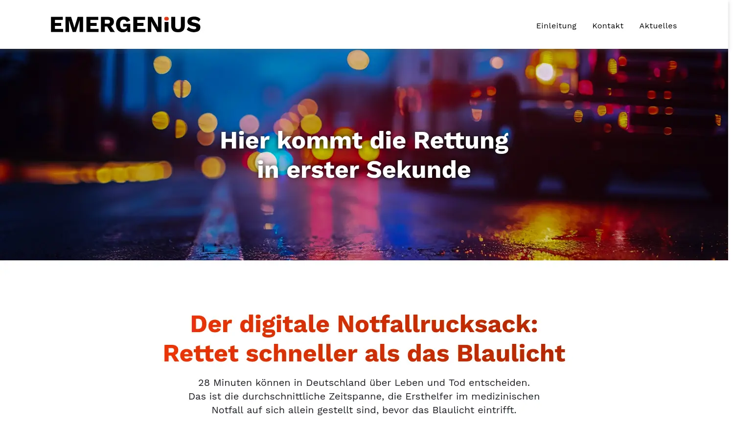 Website der Firma Emergenius