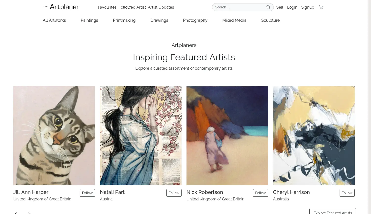 Website der Firma Artplaner