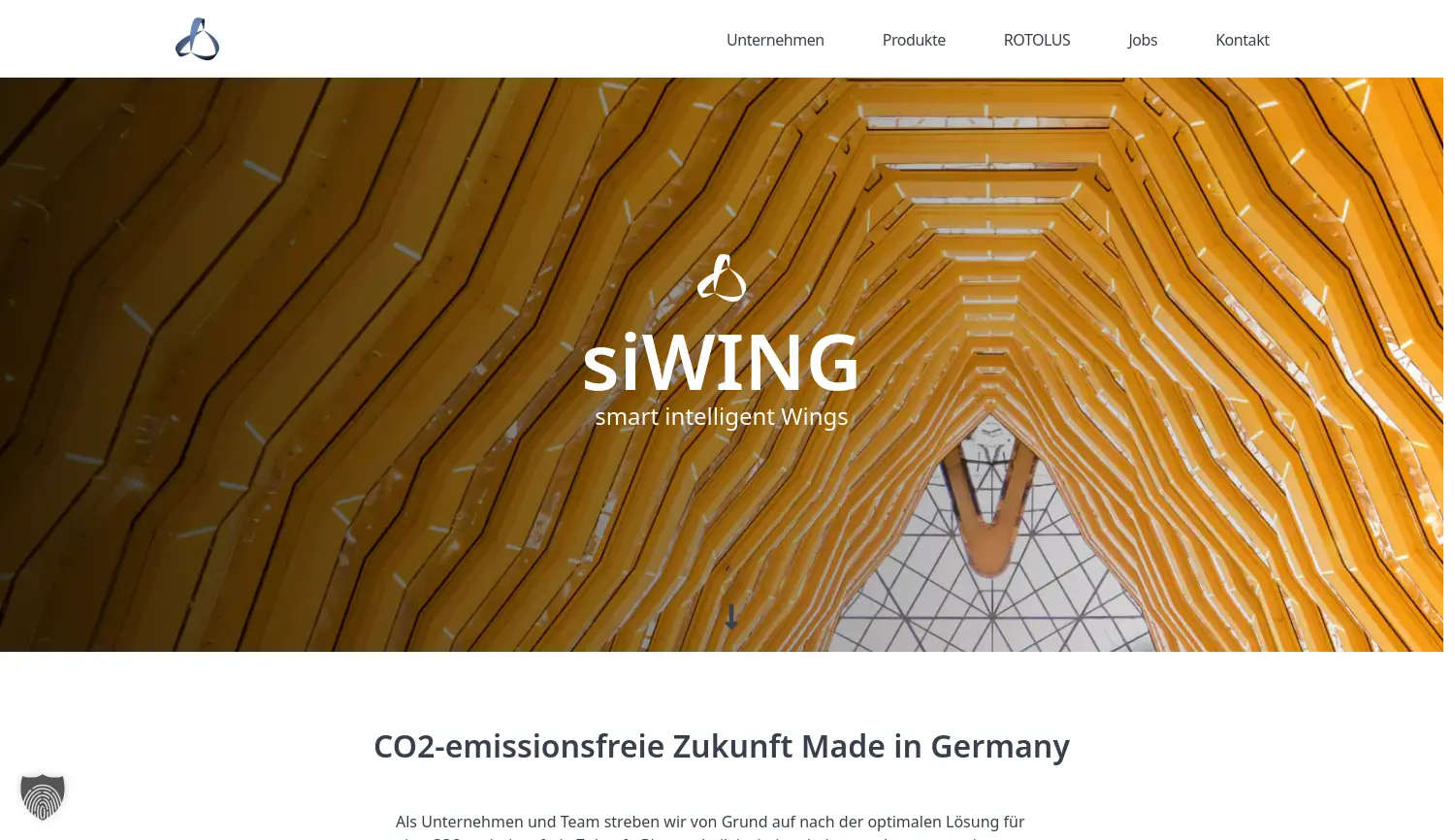 Website der Firma siWING GmbH