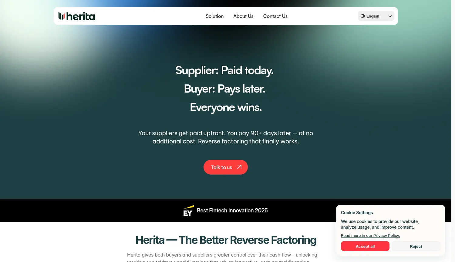 Website der Firma Herita Technologies Group Ltd.