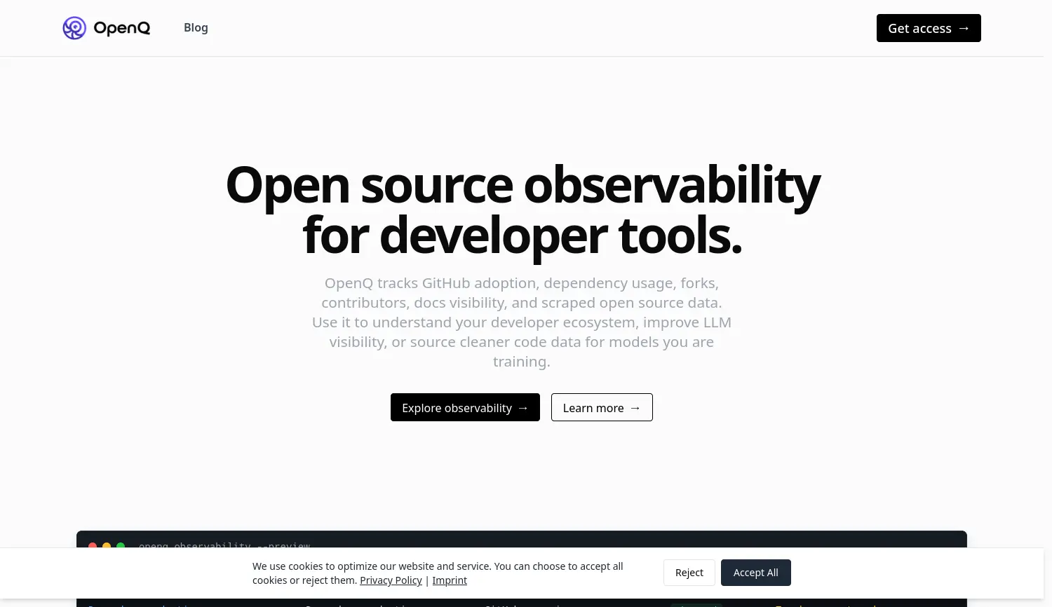 Website der Firma OpenQ Labs GmbH