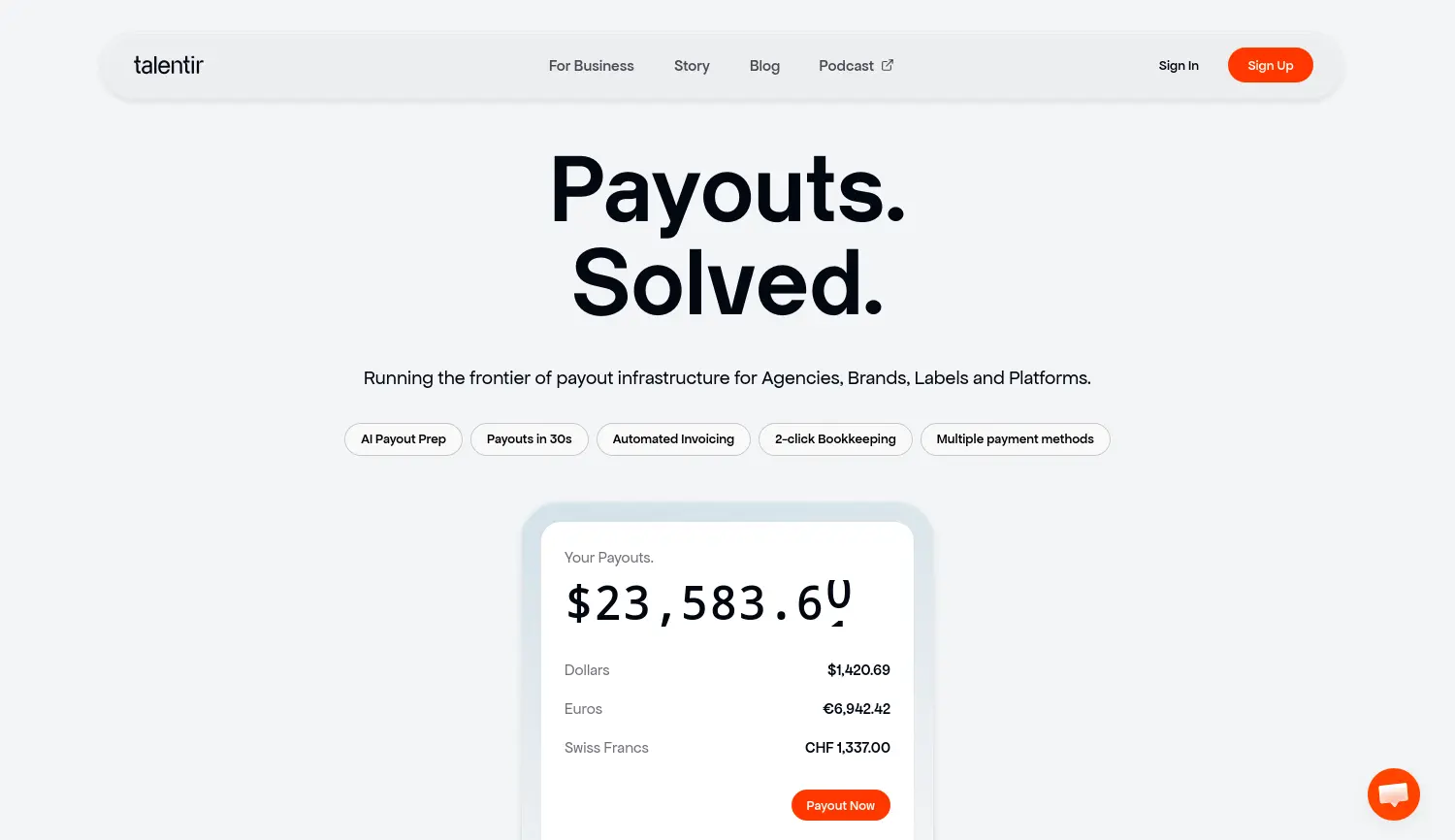 Website der Firma Talentir GmbH