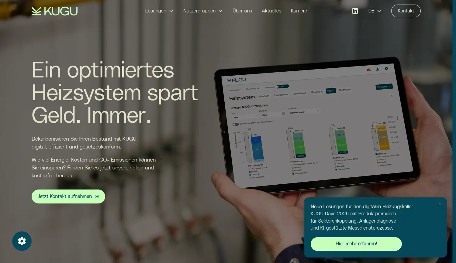 Website der Firma KUGU Home GmbH