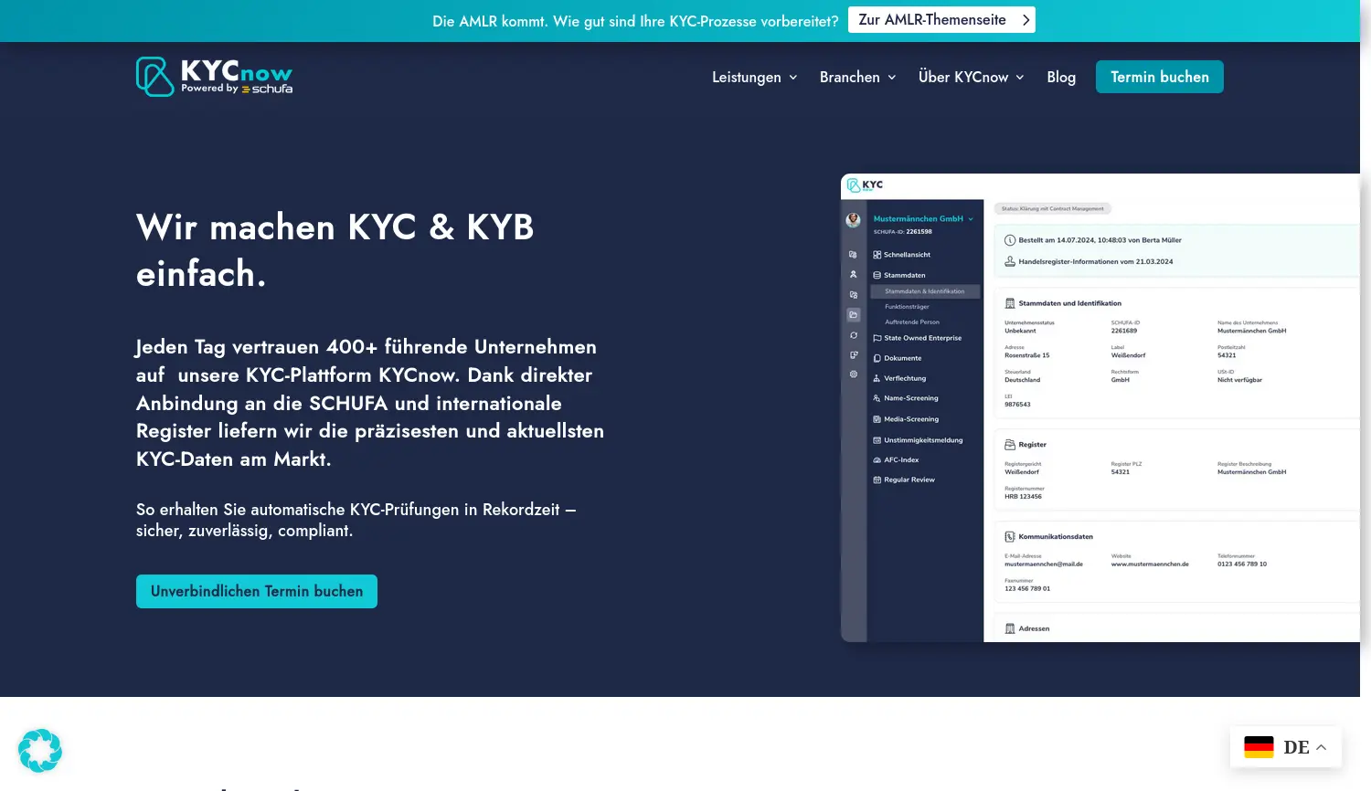 Website der Firma ClariLab GmbH