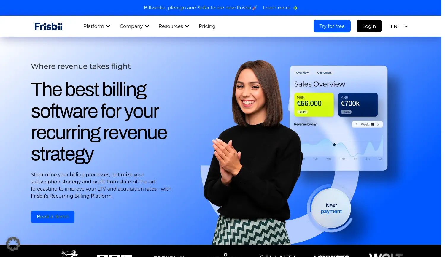 Website der Firma Billwerk+ GmbH