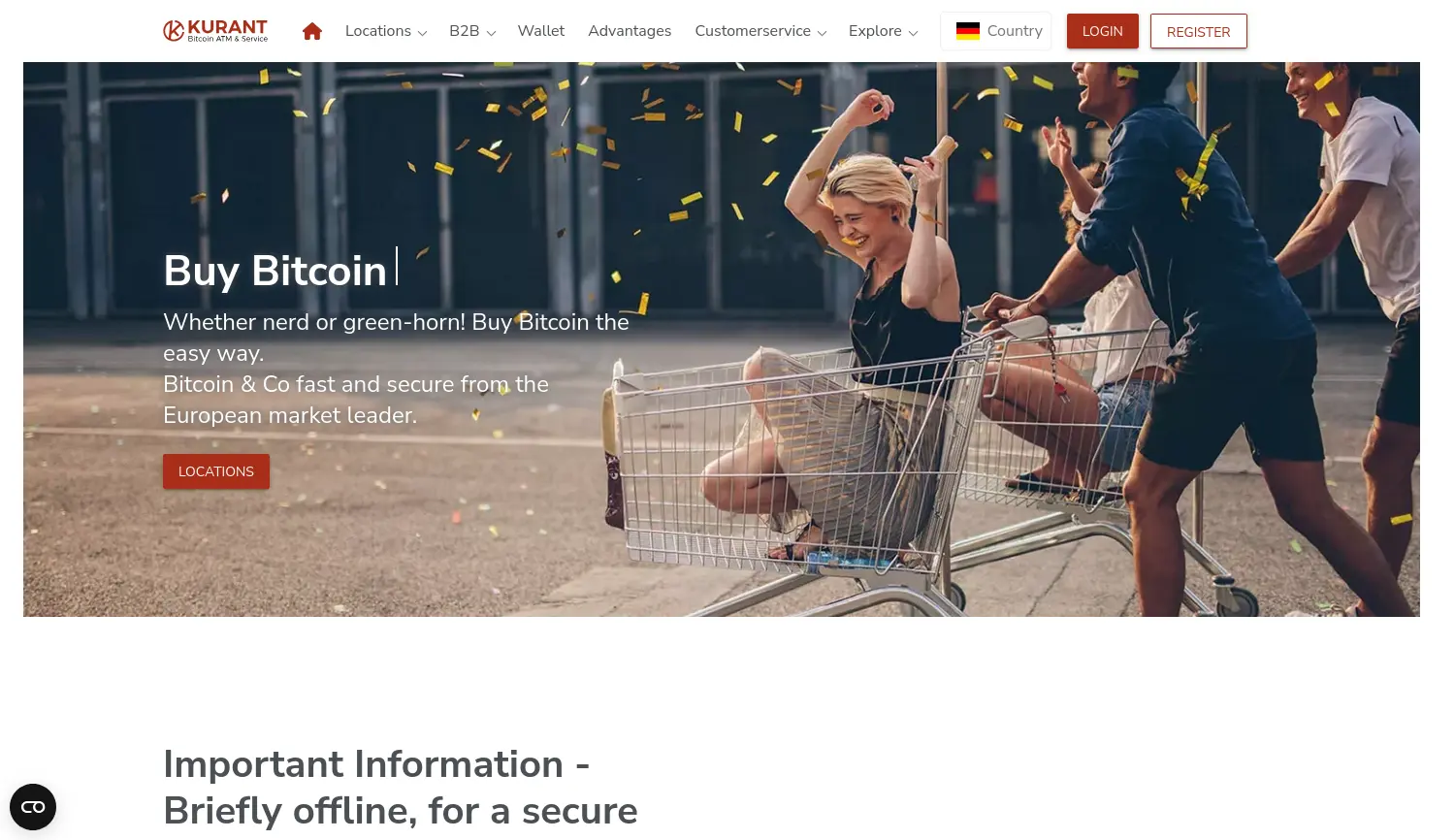Website der Firma Kurant Germany GmbH
