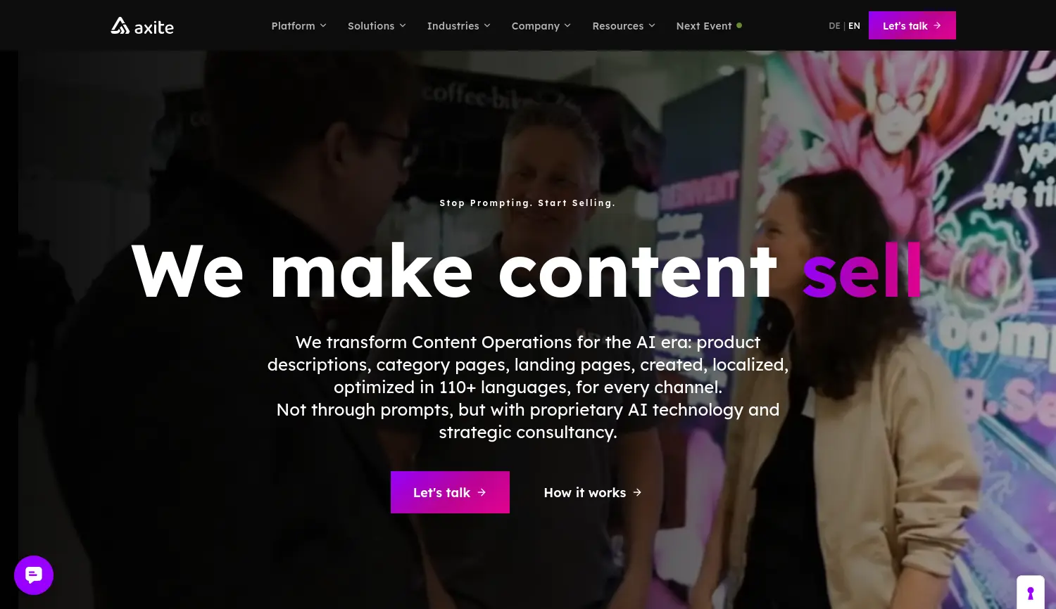 Website der Firma AX Semantics GmbH