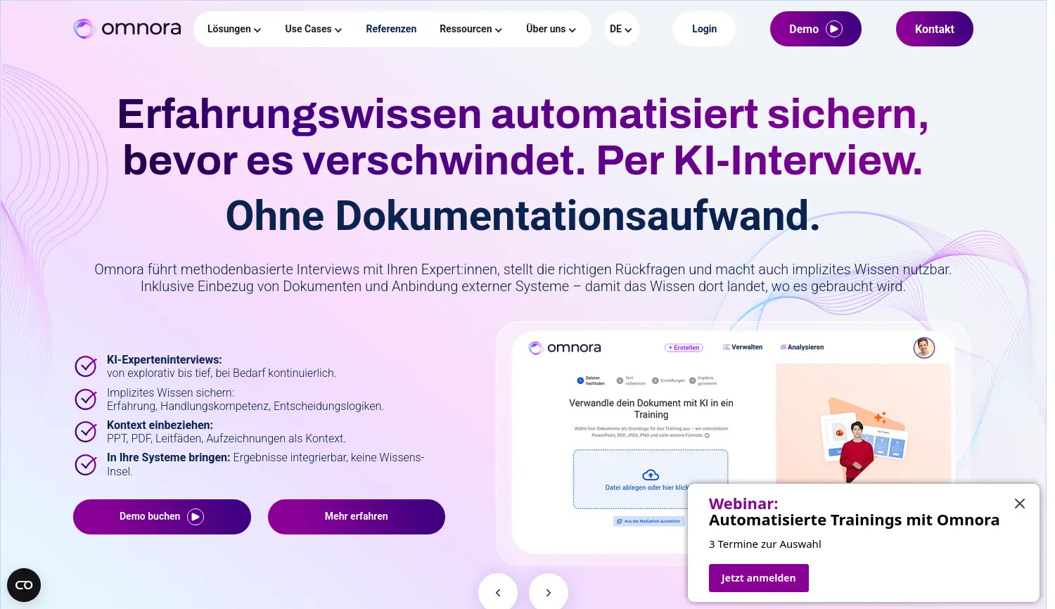 Website der Firma Omnora GmbH