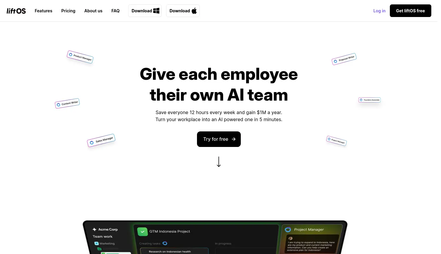 Website der Firma liftOS GmbH