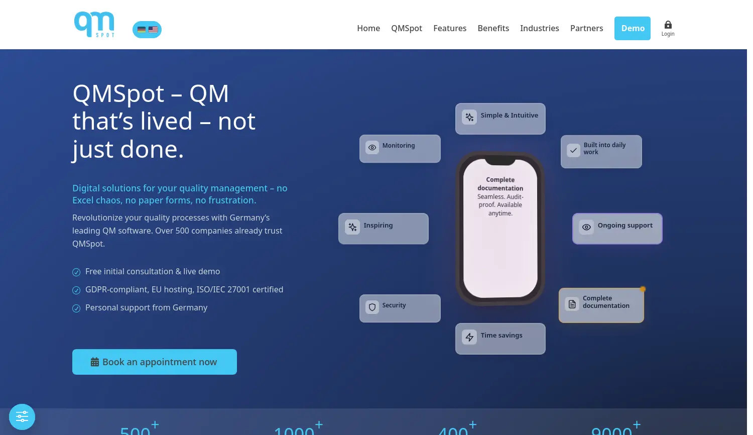 Website der Firma QMSpot