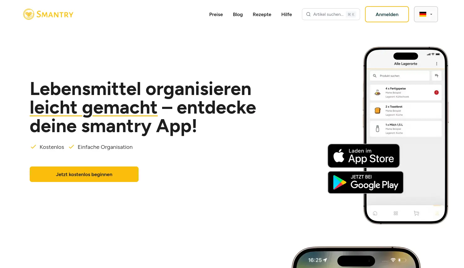 Website der Firma Speisekammer.App - Inhaber Matthias Schmid
