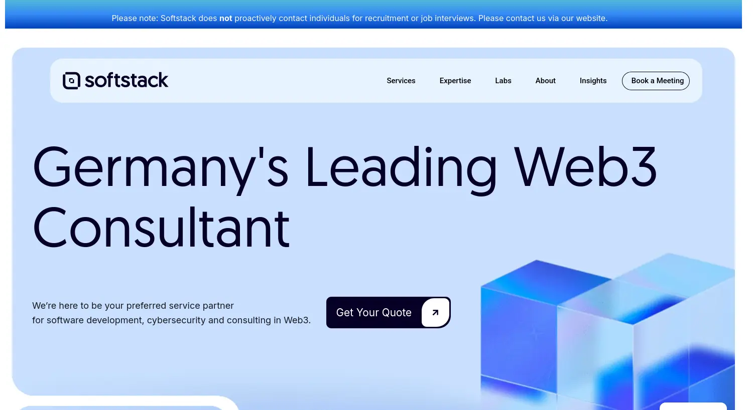 Website der Firma softstack