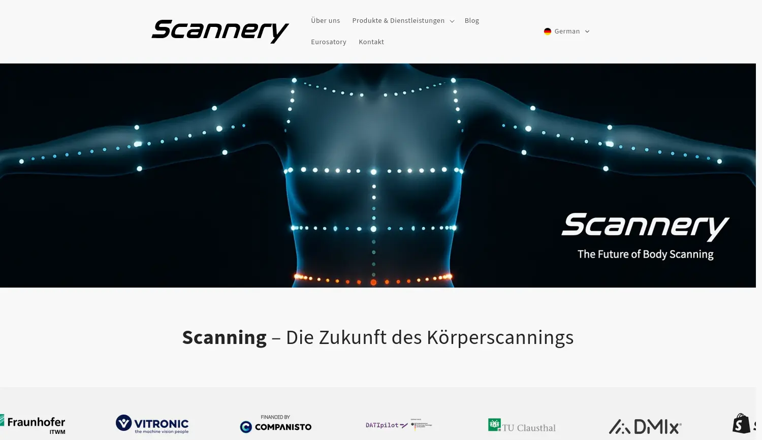 Website der Firma Scannery GmbH