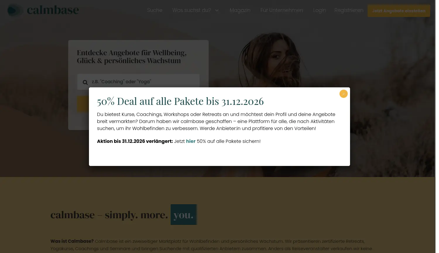 Website der Firma TheCalmBase UG (haftungsbeschränkt)