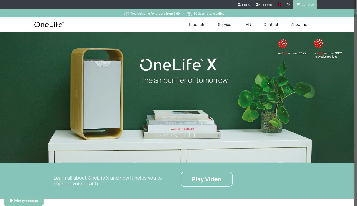 Website der Firma OneLife GmbH