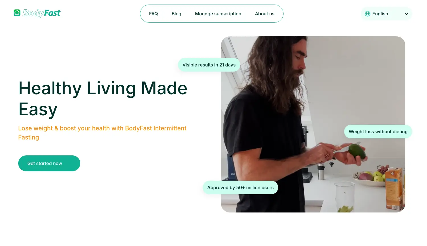 Website der Firma BodyFast GmbH