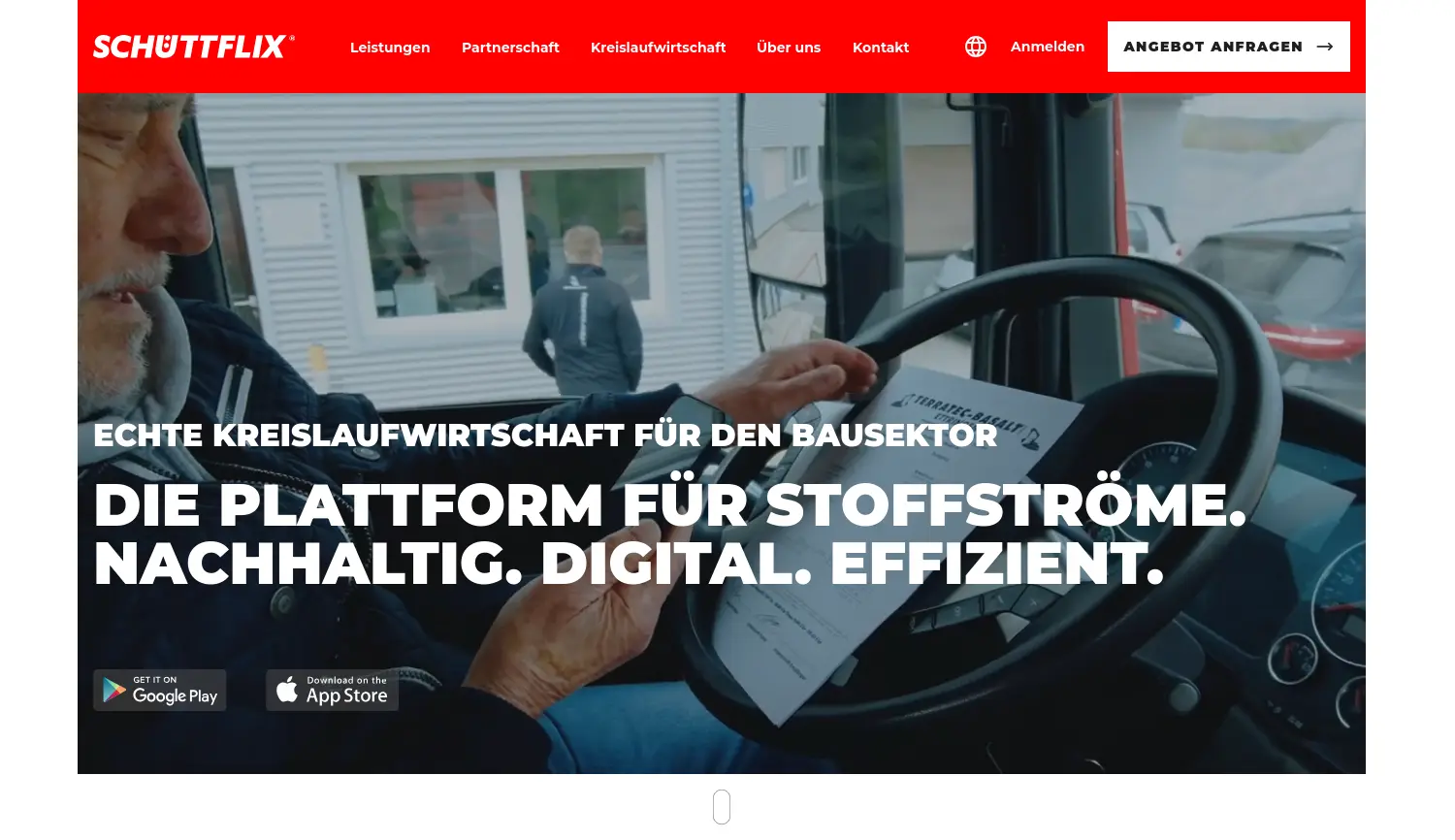 Website der Firma Schüttflix Group